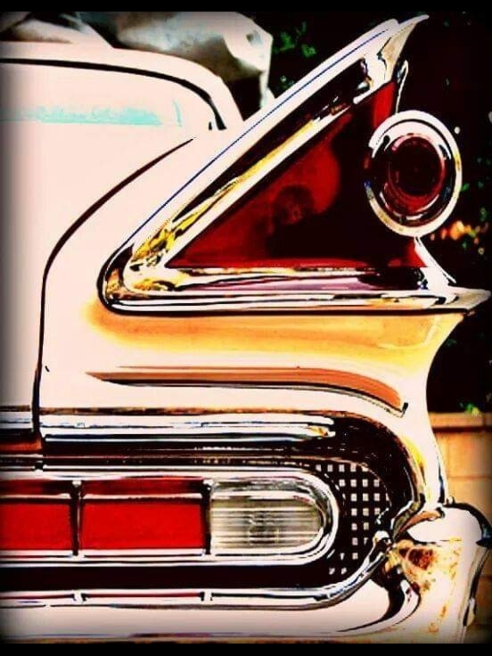 Retro Red Classic Car Tailfin Photography Print by